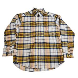 Rough Stock Panhandle Slim Plaid Button Up LS Casual Shirt Western Men's L Rodeo